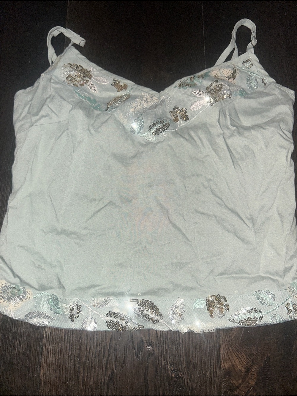 Edikted Mint Green Sequin Floral Cami